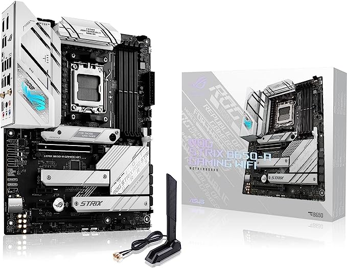 ASUS ROG Strix B650-A Gaming WiFi 6E AM5 (LGA1718) Ryzen 7000 Motherboard(12+2 Power Stages,DDR5,3xM.2 Slots,PCIe® 4.0, 2.5G LAN,WiFi 6E,USB 3.2 Gen 2x2 Type-C® Port) ASUS ROG Strix B650-A Gaming WiFi 6E AM5 (LGA1718) Ryzen 7000 Motherboard(12+2 Power Stages,DDR5,3xM.2 Slots,PCIe® 4.0, 2.5G LAN,WiFi 6E,USB 3.2 Gen 2x2 Type-C® Port)
